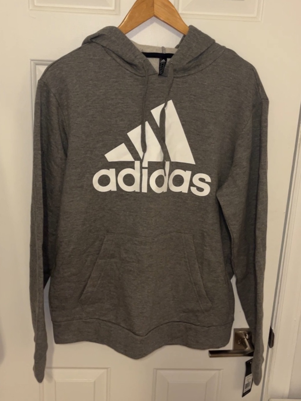 adidas Gray Pullover Hoodie with White Logo